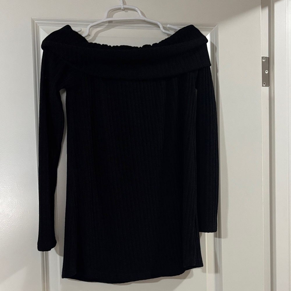 Black Off-Shoulder Sweater